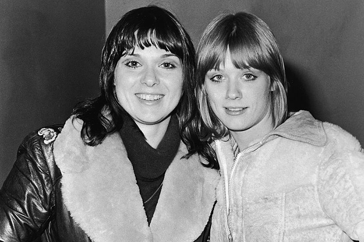 Portrait of sisters Ann and Nancy Wilson of the rock group Heart on tour in Europe, 1976. (Photo by Express Newspapers/Getty Images)
